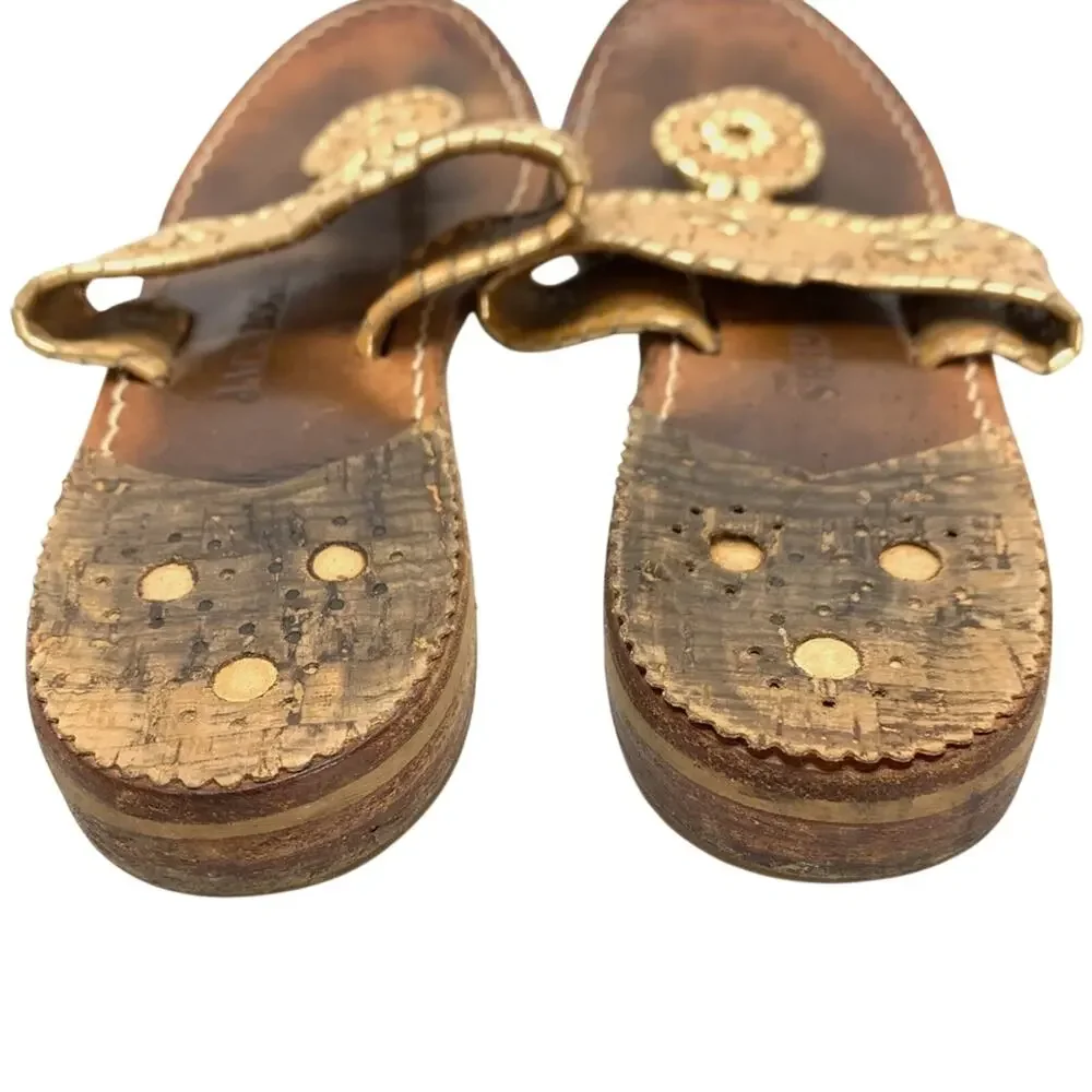JACK ROGERS Cork HAMPTONS Flip Flops Sandals sz 8
